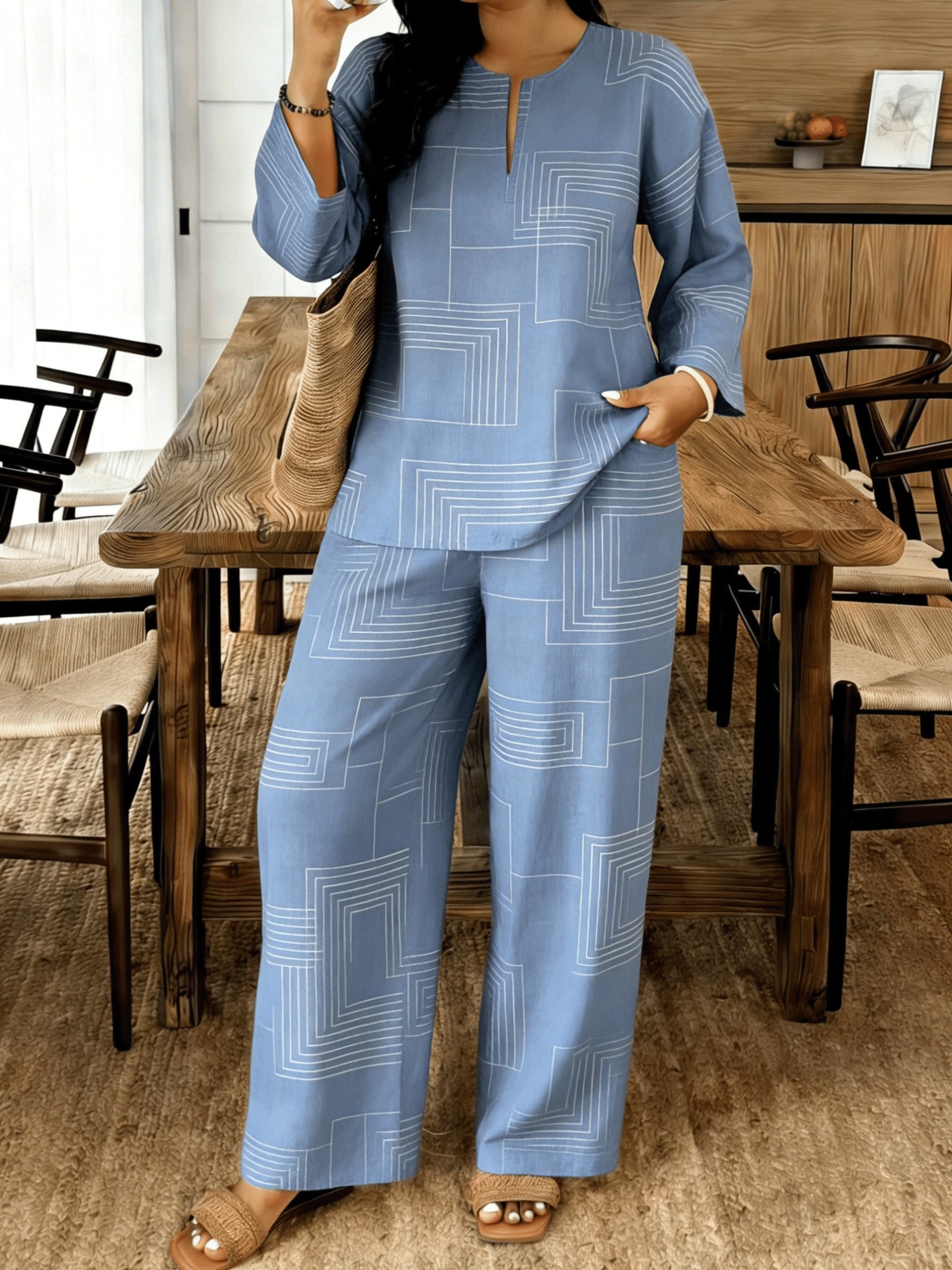 Women's Two-Piece Pants Set - Casual Matching Style 30 detail view