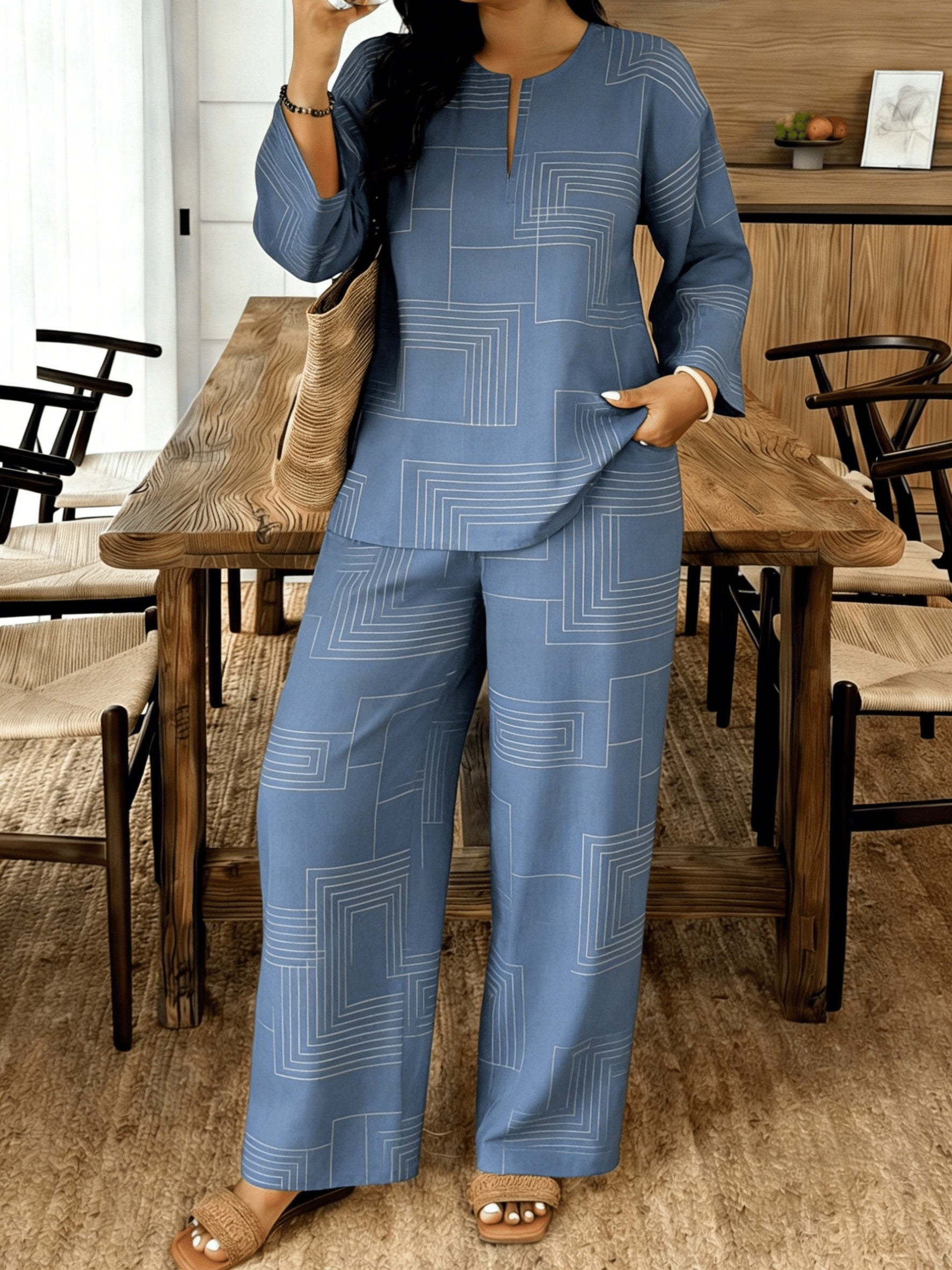 Women's Two-Piece Pants Set - Casual Matching Style 30 detail view