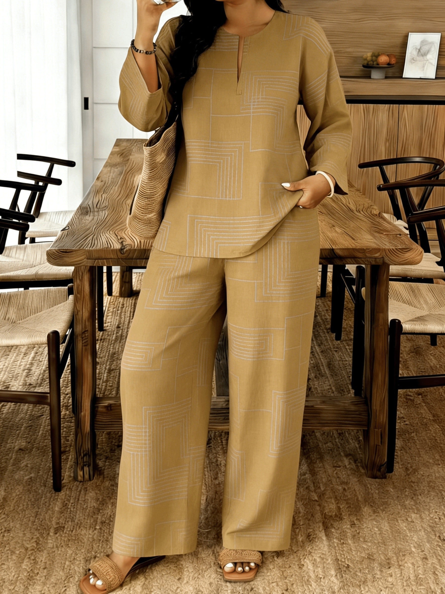 Women's Two-Piece Pants Set - Casual Matching Style 30 detail view