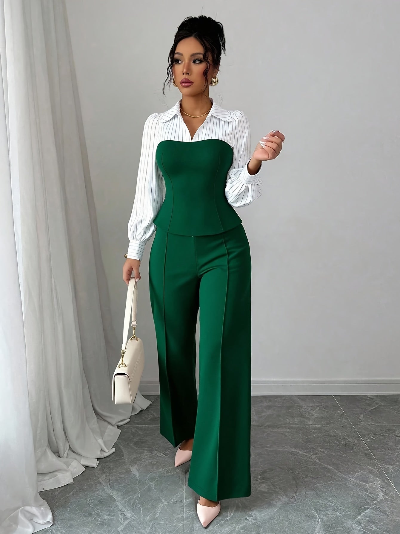Women's Two-Piece Pants Set - Casual Printed Style 34 detail view