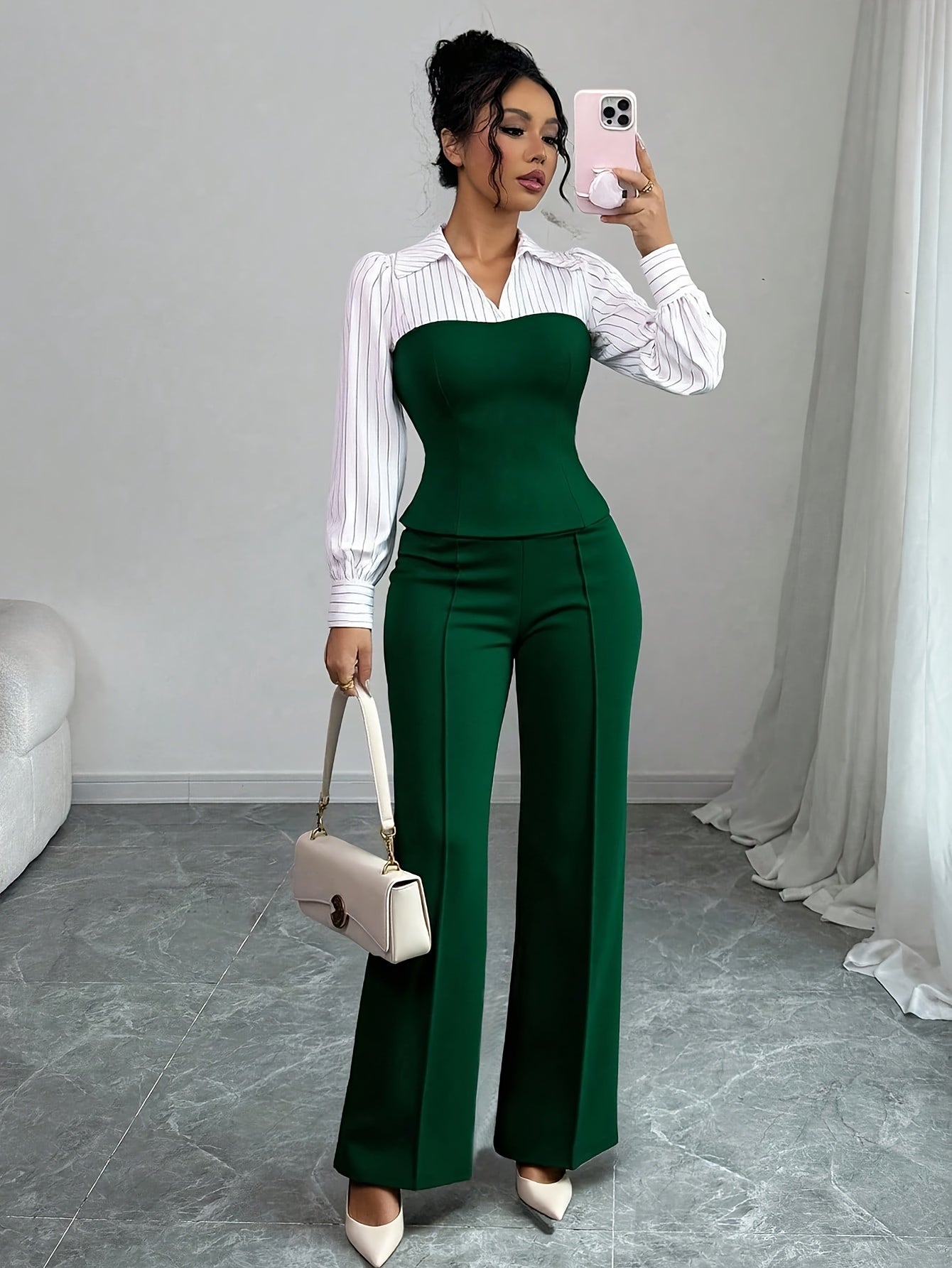Women's Two-Piece Pants Set - Casual Printed Style 34 detail view