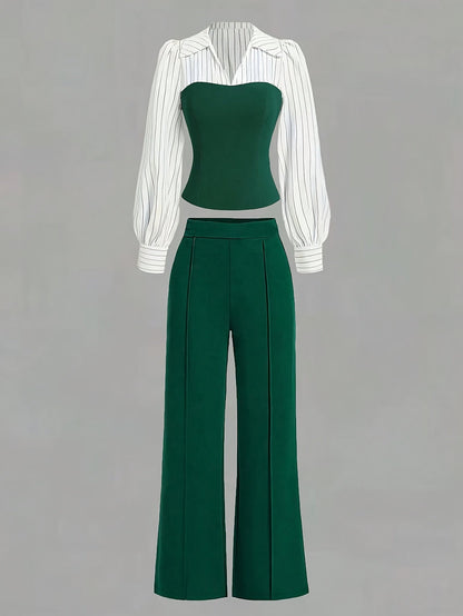 Women's Two-Piece Pants Set - Casual Printed Style 34 detail view