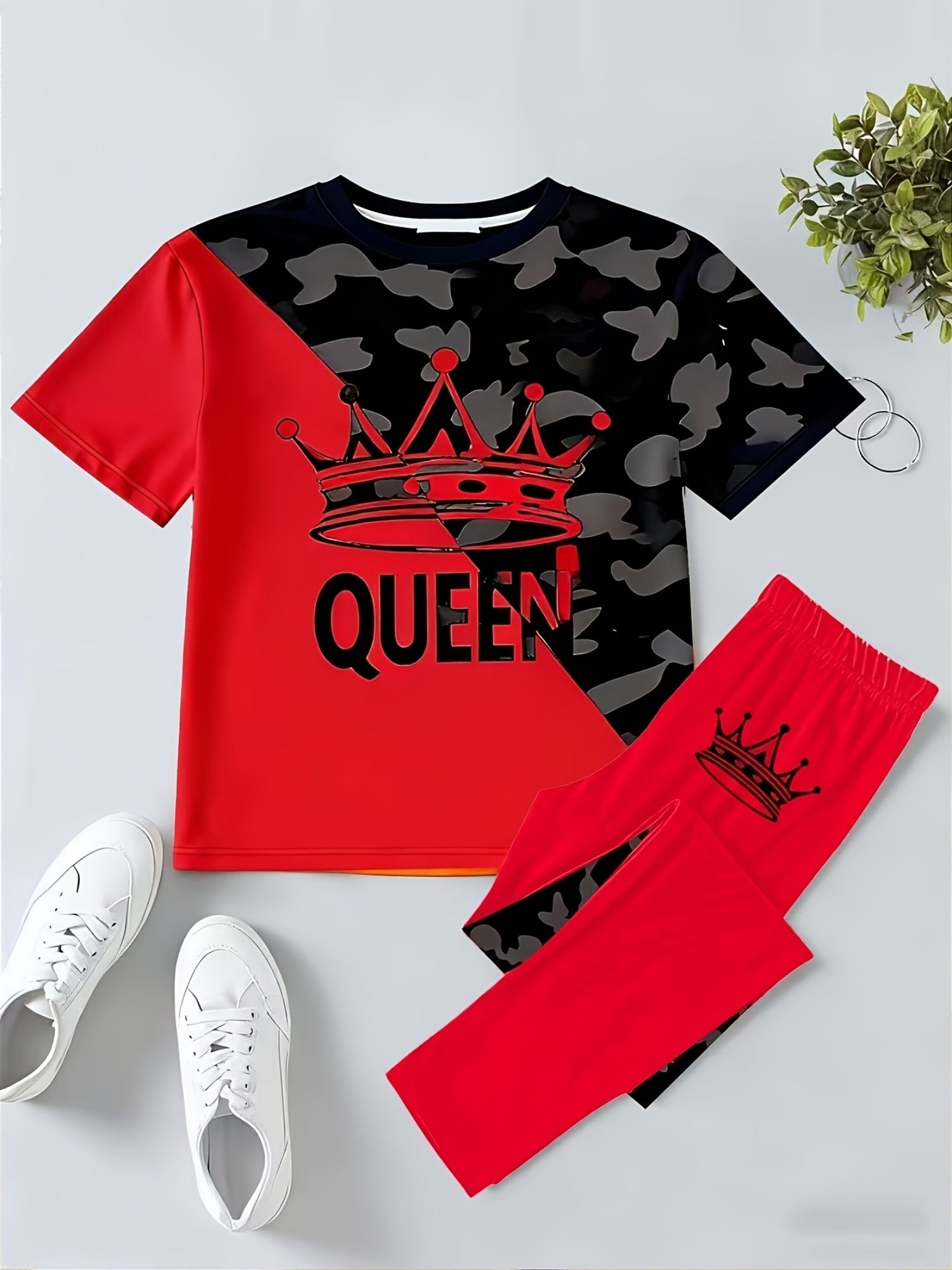 Women's Two-Piece Pants Set - Color Block Casual Matching Outfit – Sizes S–XXL detail view