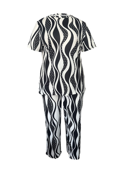 Women's Two-Piece Pants Set - Color Block – Multicolor Colorway 95653 detail view