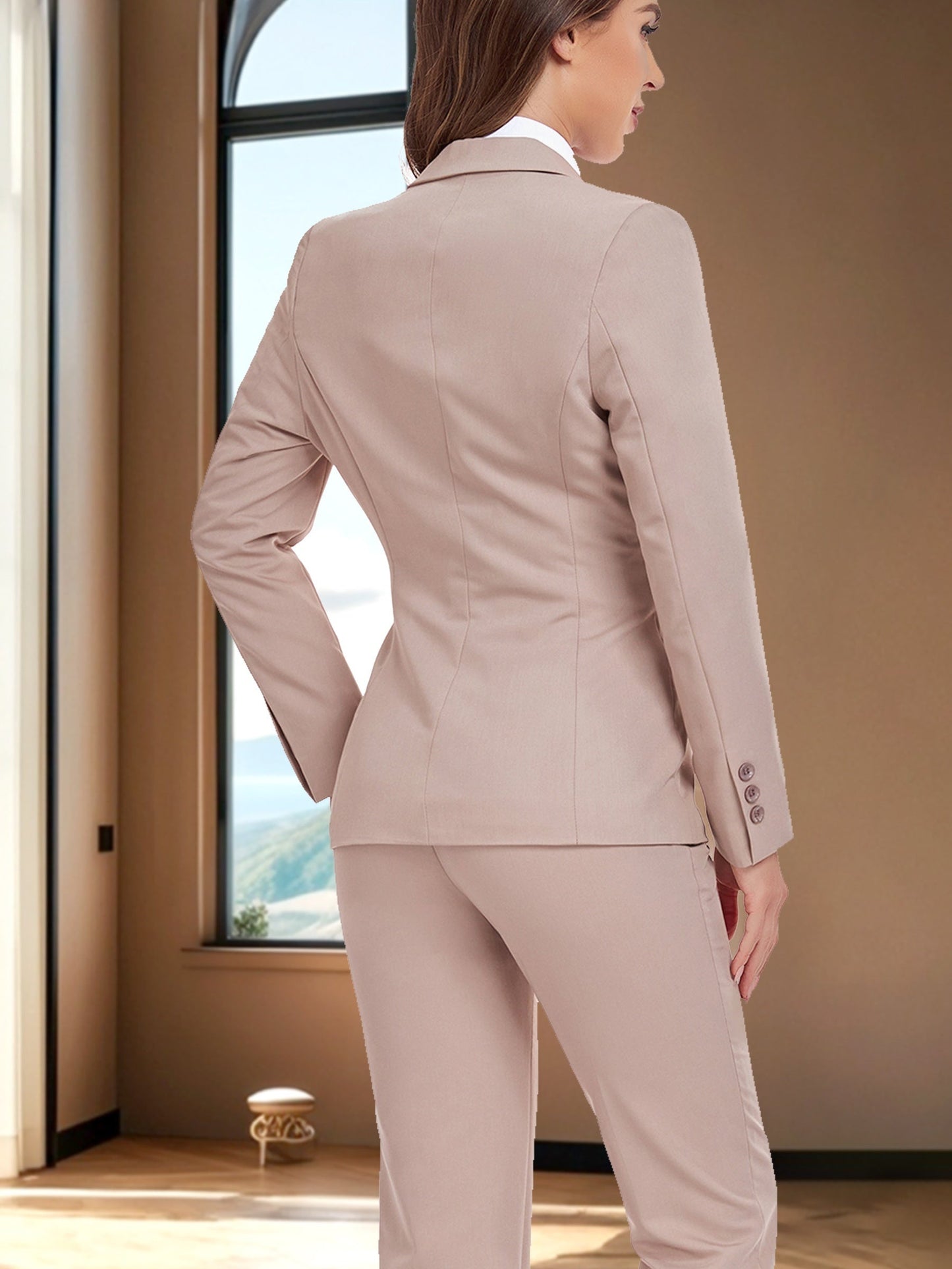 Women's Two-Piece Pants Set - Everyday Comfort – Yellow detail view