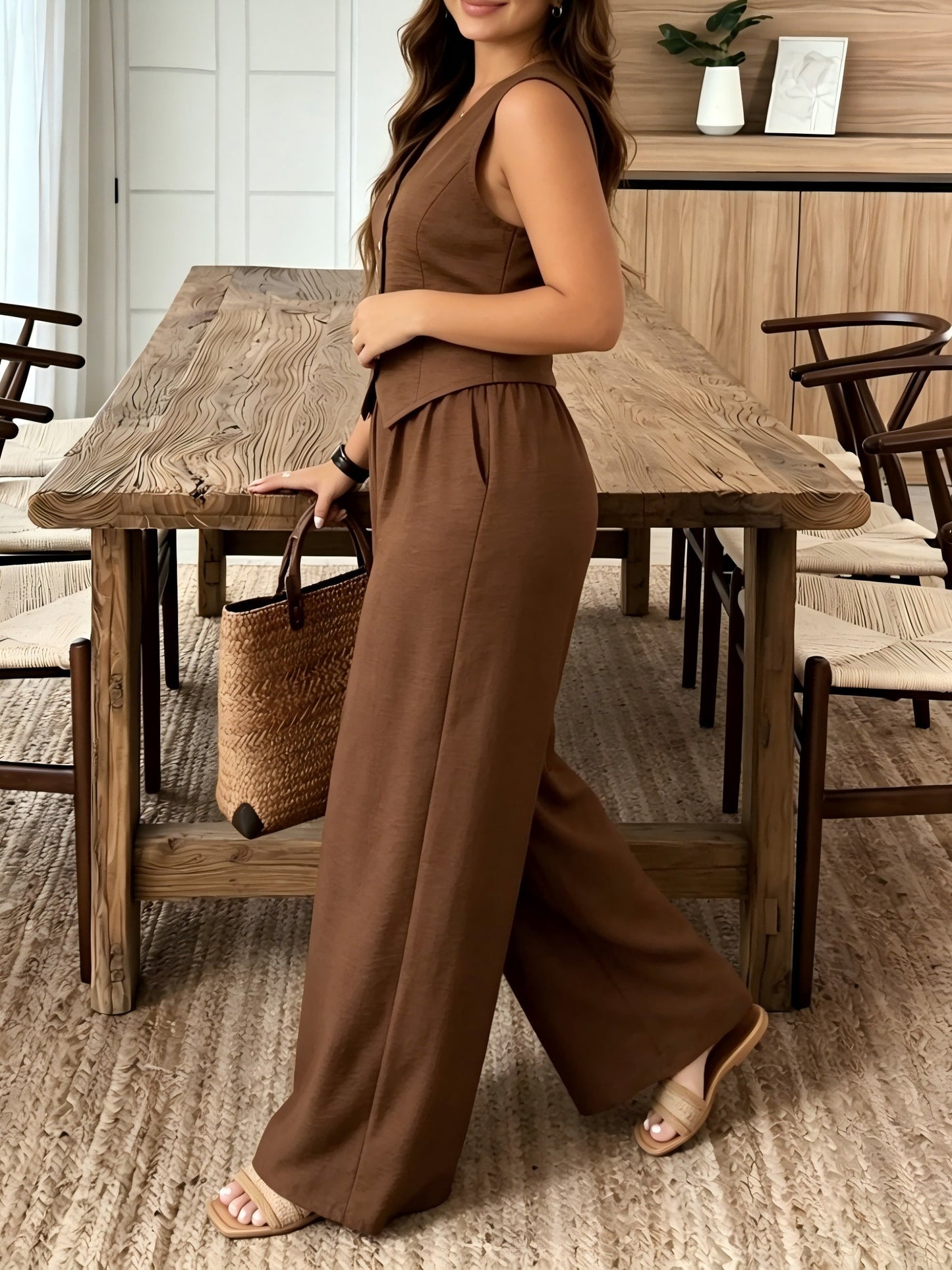 Women's Two-Piece Pants Set - Matching Vacation Matching Look detail view