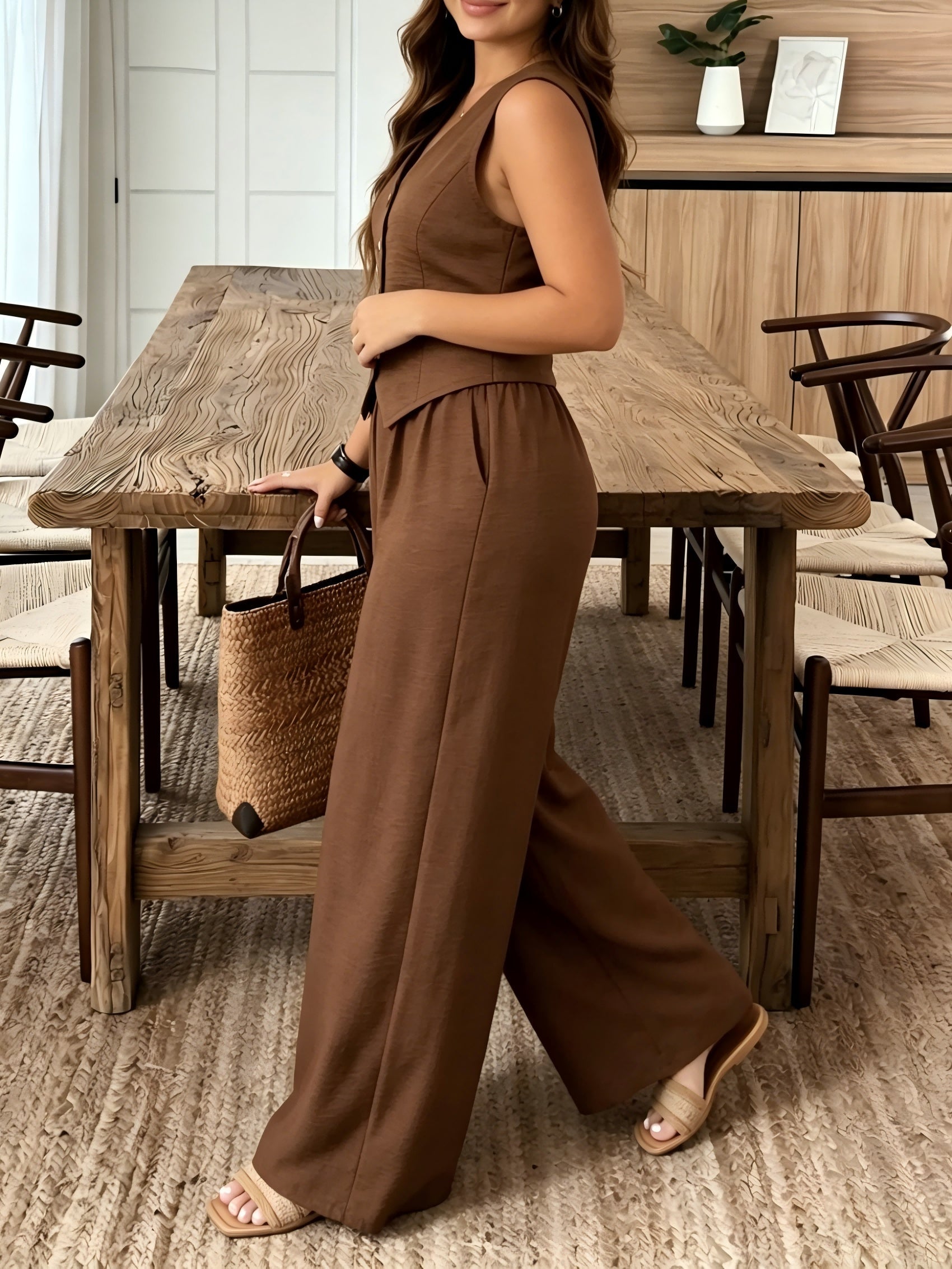 Women's Two-Piece Pants Set - Matching Vacation Matching Look detail view
