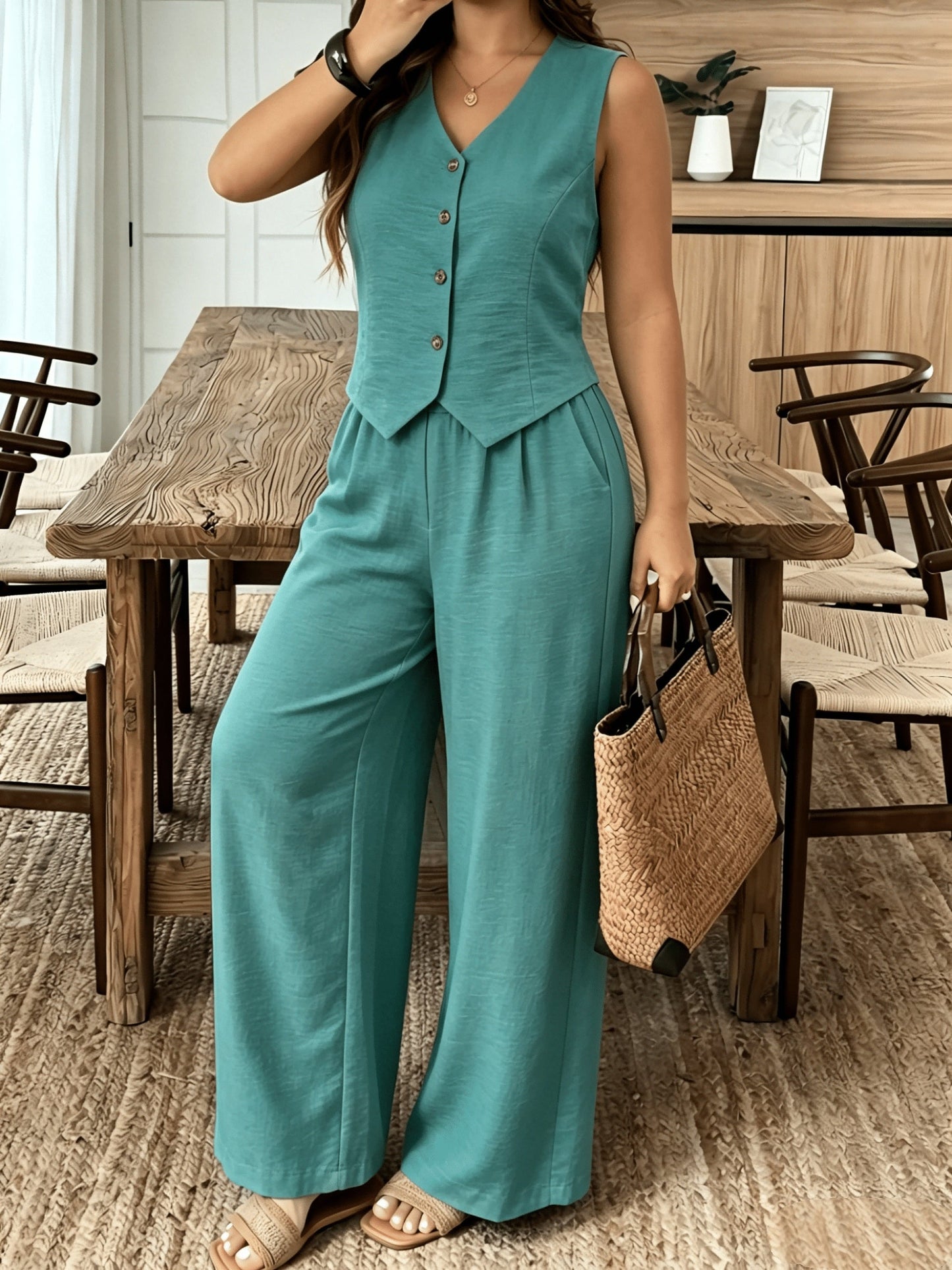 Women's Two-Piece Pants Set - Matching Vacation Matching Look detail view