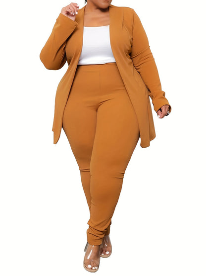 Women's Two-Piece Pants Set - Solid Color – Black / Red detail view