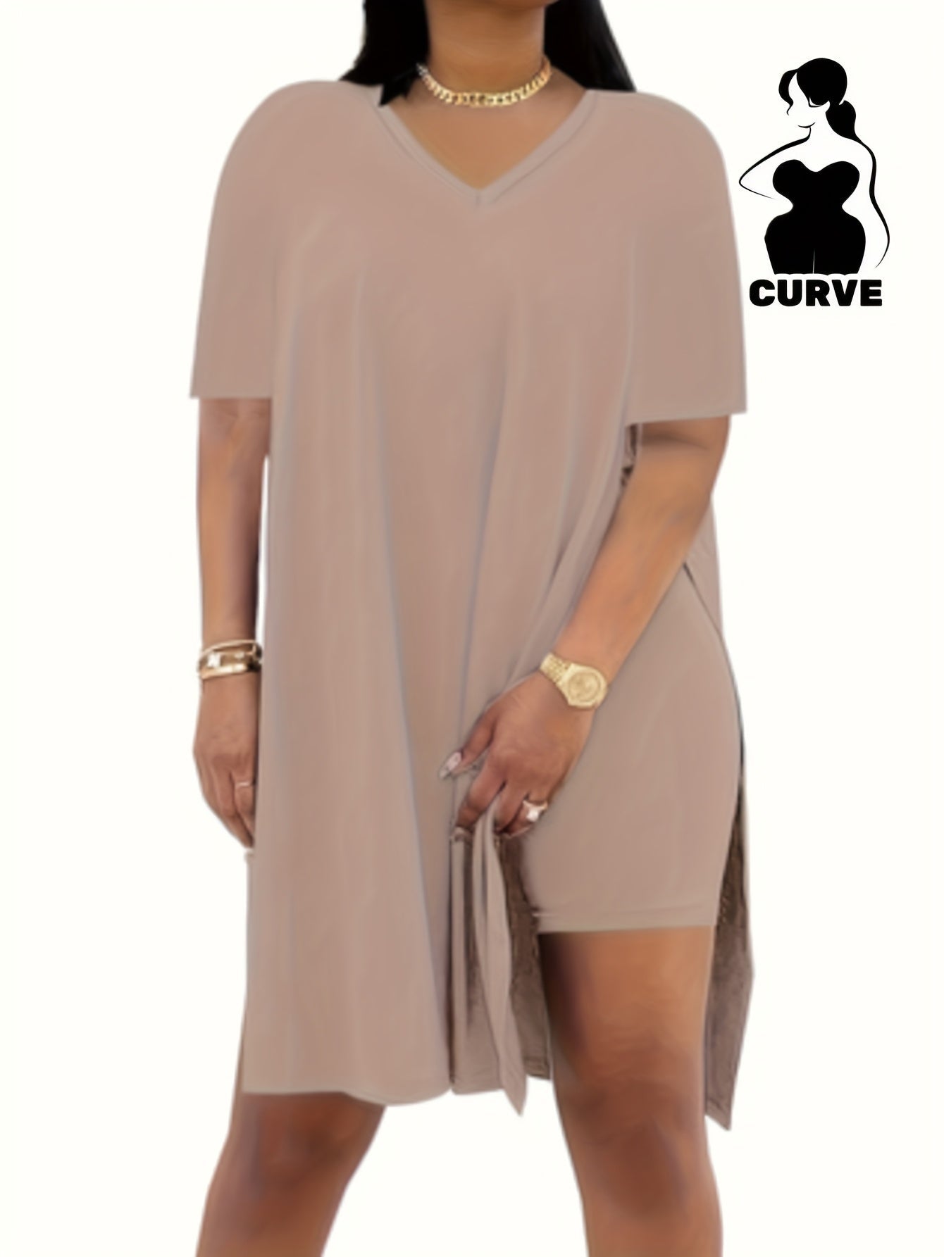 Women's Two-Piece Pants Set - Solid Color – Black Short-Sleeve Belted – view 8