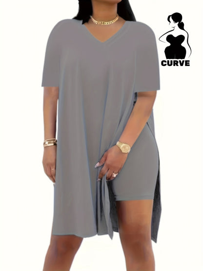 Women's Two-Piece Pants Set - Solid Color – Black Short-Sleeve Belted – view 10