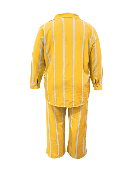 Women's Two-Piece Pants Set - Striped Casual Matching Outfit – Sizes 0XL–3XL – view 11