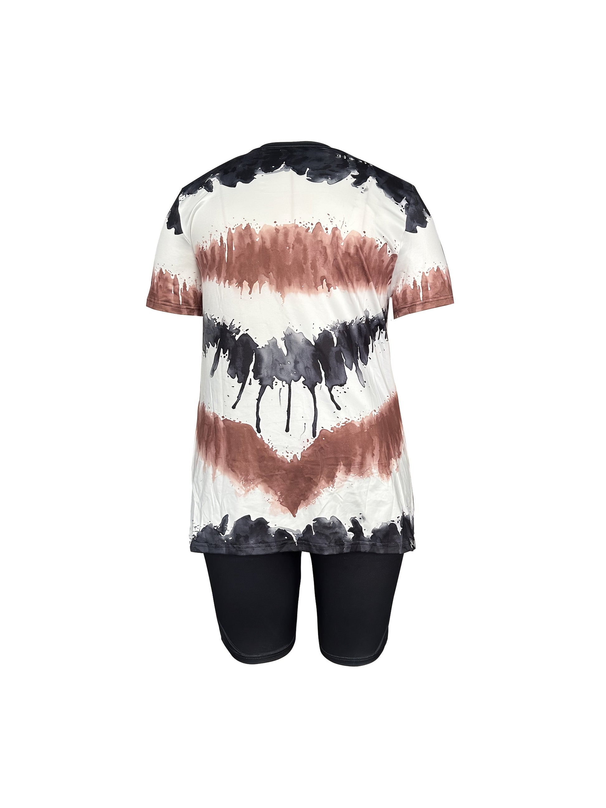 Women's Two-Piece Shorts Set - Color Block Casual Matching Outfit – Sizes 0XL detail view