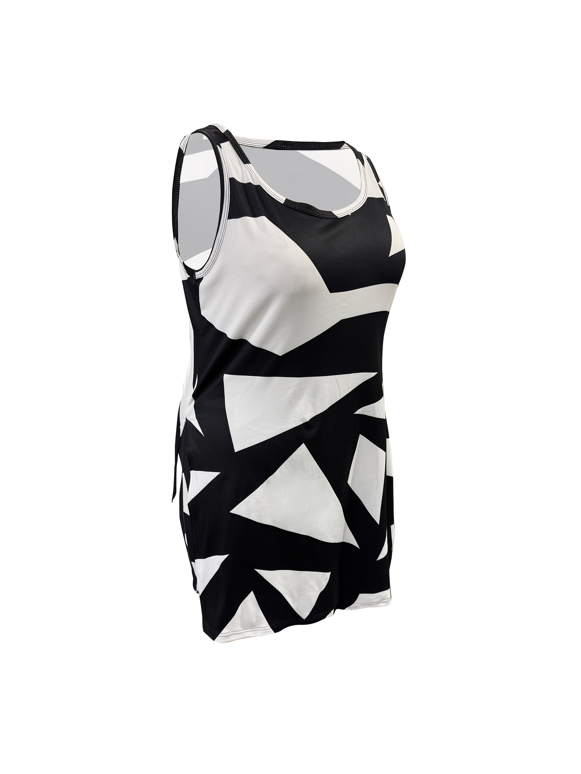 Women's Two-Piece Shorts Set - Graphic Print – Black detail view
