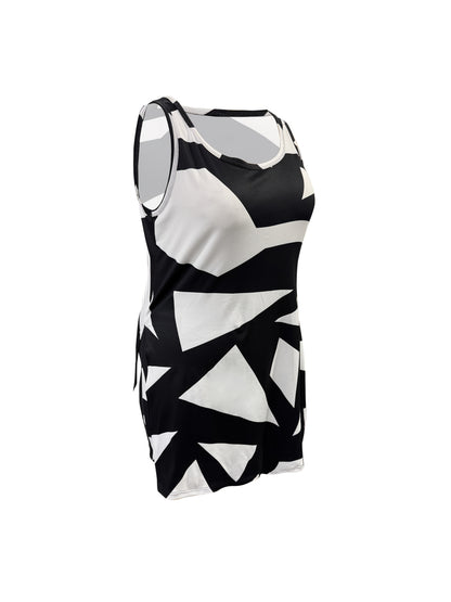 Women's Two-Piece Shorts Set - Graphic Print – Black detail view