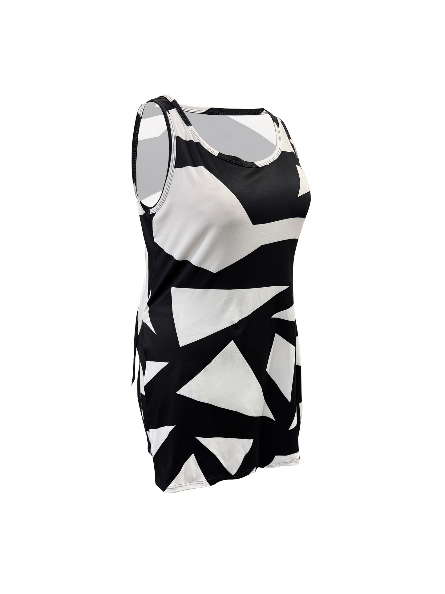 Women's Two-Piece Shorts Set - Graphic Print – Black detail view