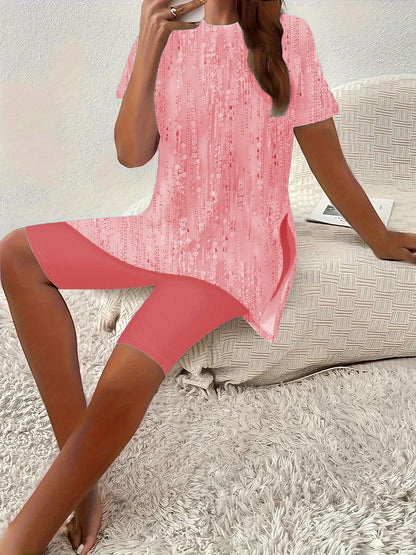 Women's Two-Piece Shorts Set - Knit Casual Matching Outfit – Sizes 0XL–5XL – view 9