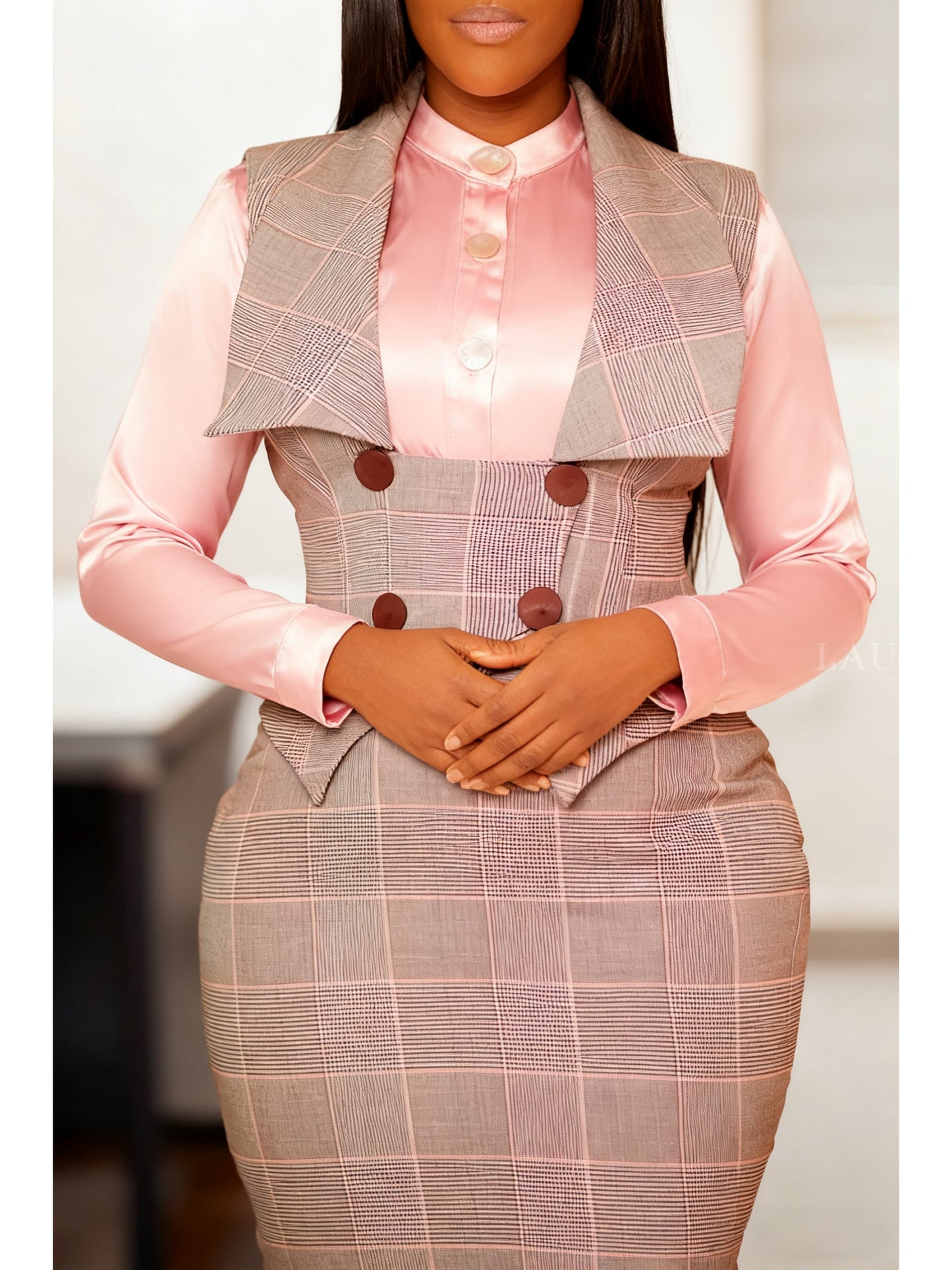 Women's Two-Piece Skirt Set - Floral Print Workwear Look 6997 detail view