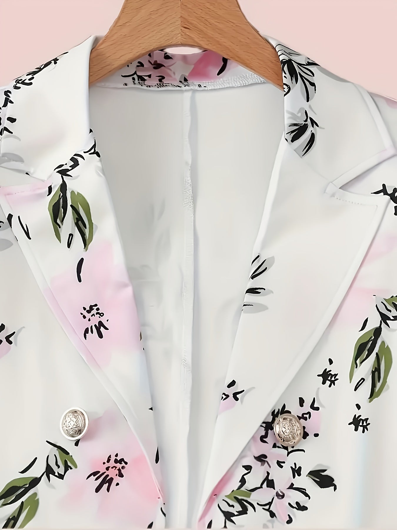 Women's Two-Piece Skirt Set - Floral Print Workwear Matching Outfit detail view