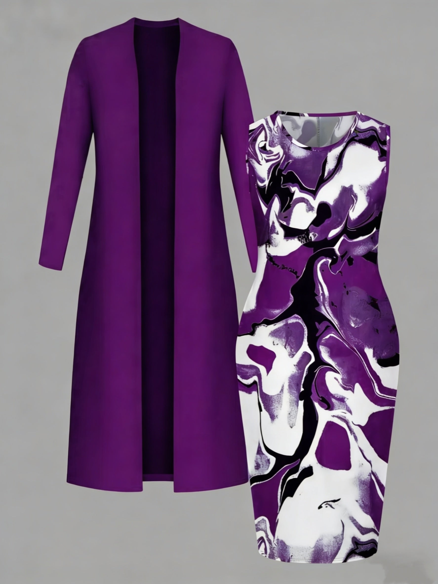 Women's Two-Piece Skirt Set - Lace Detail Casual Matching Outfit detail view
