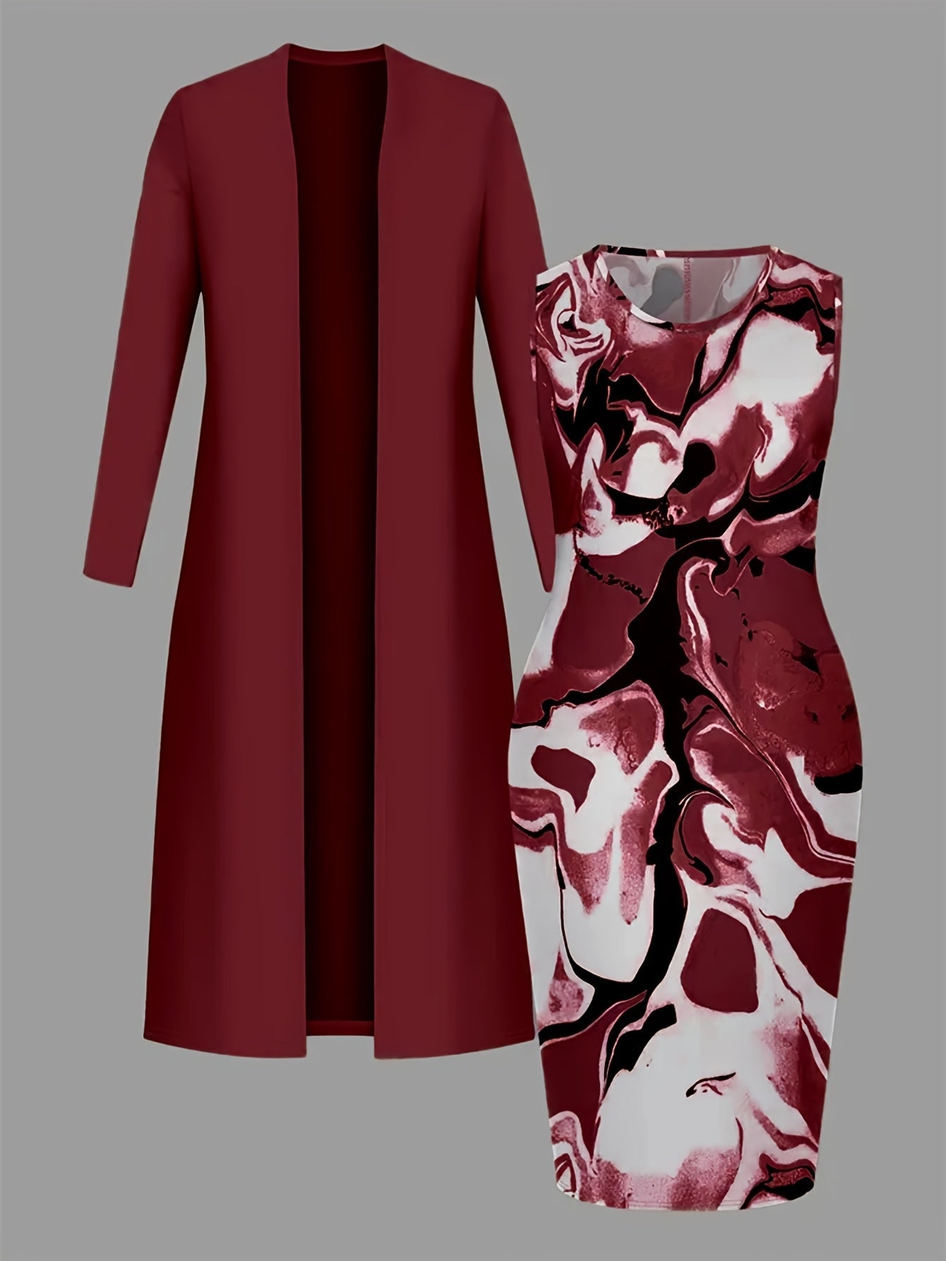 Women's Two-Piece Skirt Set - Lace Detail Casual Matching Outfit detail view