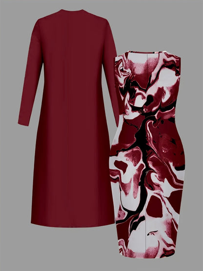 Women's Two-Piece Skirt Set - Lace Detail Casual Matching Outfit detail view