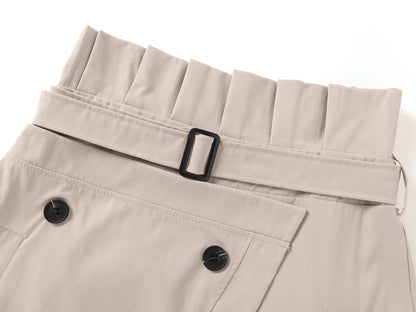 Women's Two-Piece Skirt Set - Solid Color Casual Matching Outfit detail view