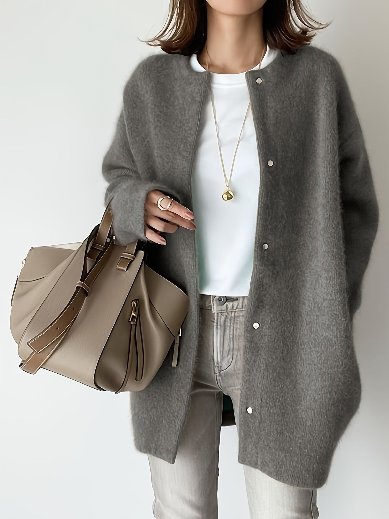 Women's Ultra Soft Knit Jacket - Suede-Look Transitional Layer – view 4