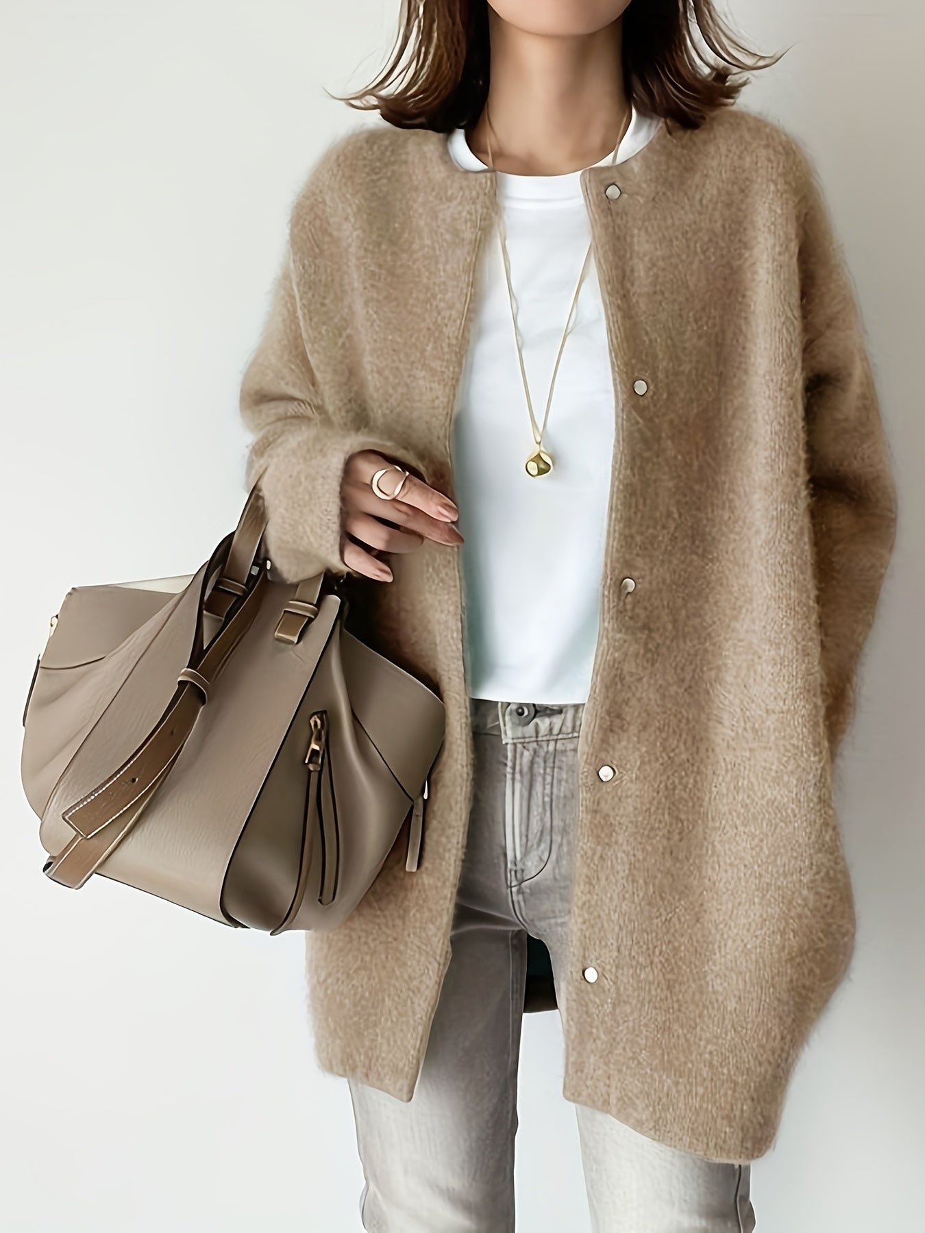 Women's Ultra Soft Knit Jacket - Suede-Look Transitional Layer – view 5