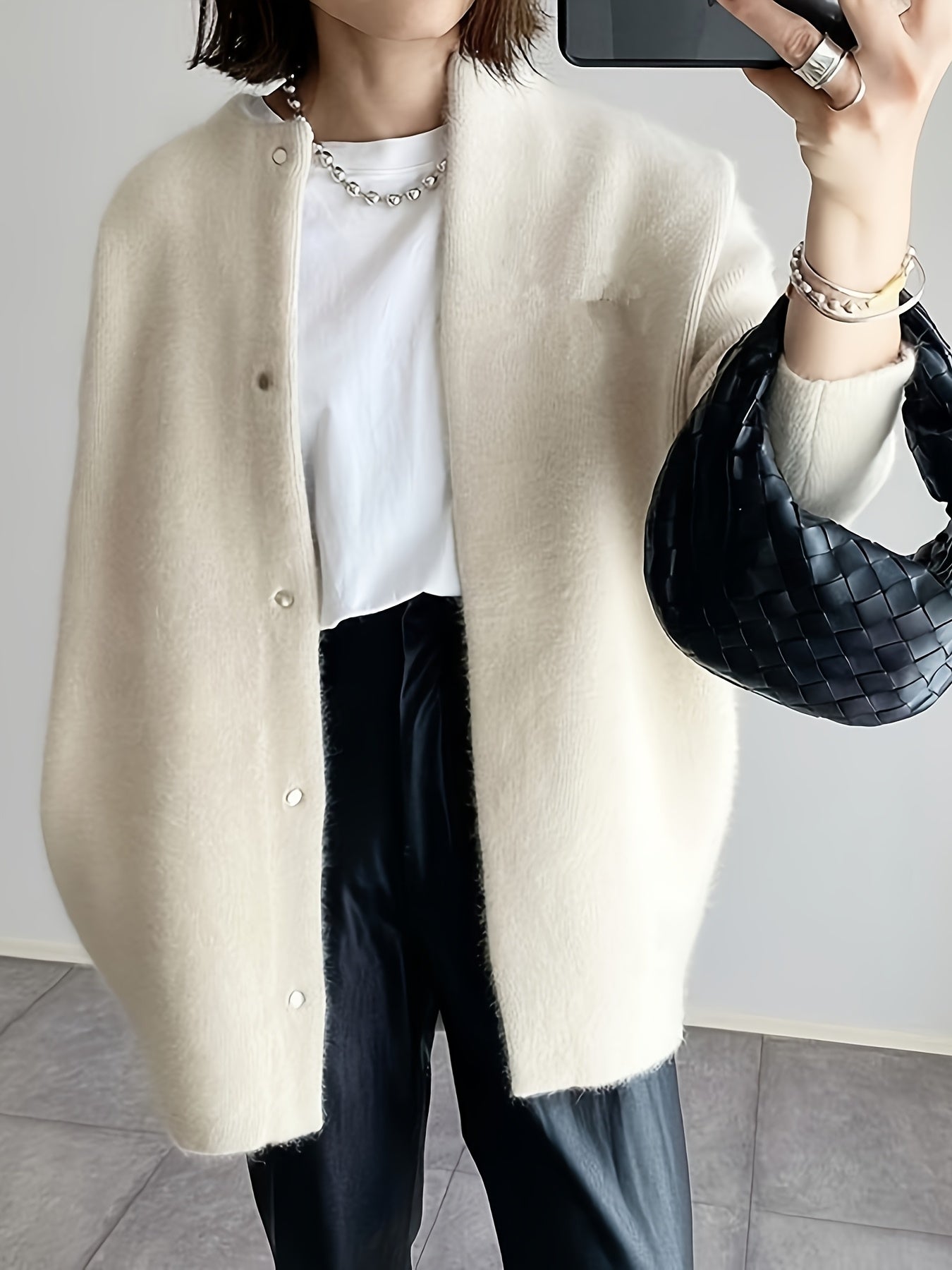 Women's Ultra Soft Knit Jacket - Suede-Look Transitional Layer detail view