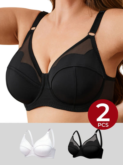 Women's Underwire Bra - 2-Pack Unpadded, Medium Support detail view