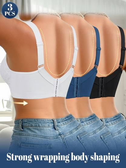 Women's Underwire Bra - 3-Pack Fixed Padding, Everyday Support – view 3