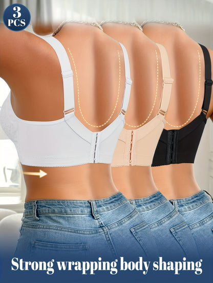 Women's Underwire Bra - 3-Pack Fixed Padding, Everyday Support – view 4