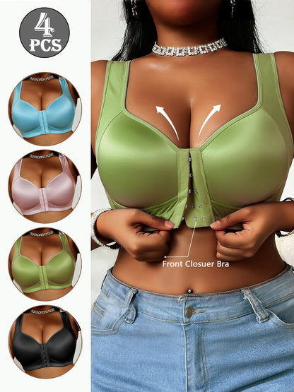 Women's Underwire Bra - 4-Pack Fixed Padding, Everyday Support – main product image