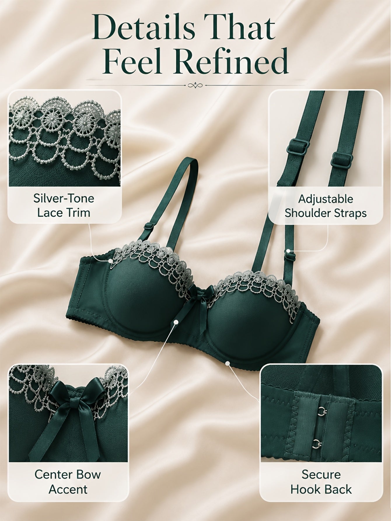 Women's Underwire Bra - 6-Pack Fixed Padding, High Support – view 4