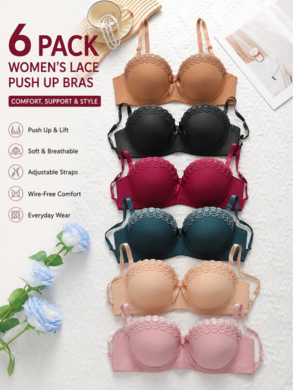 Women's Underwire Bra - 6-Pack Fixed Padding, High Support – view 8
