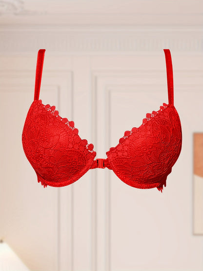 Women's Underwire Bra - Lace, Underwire - Red – view 8