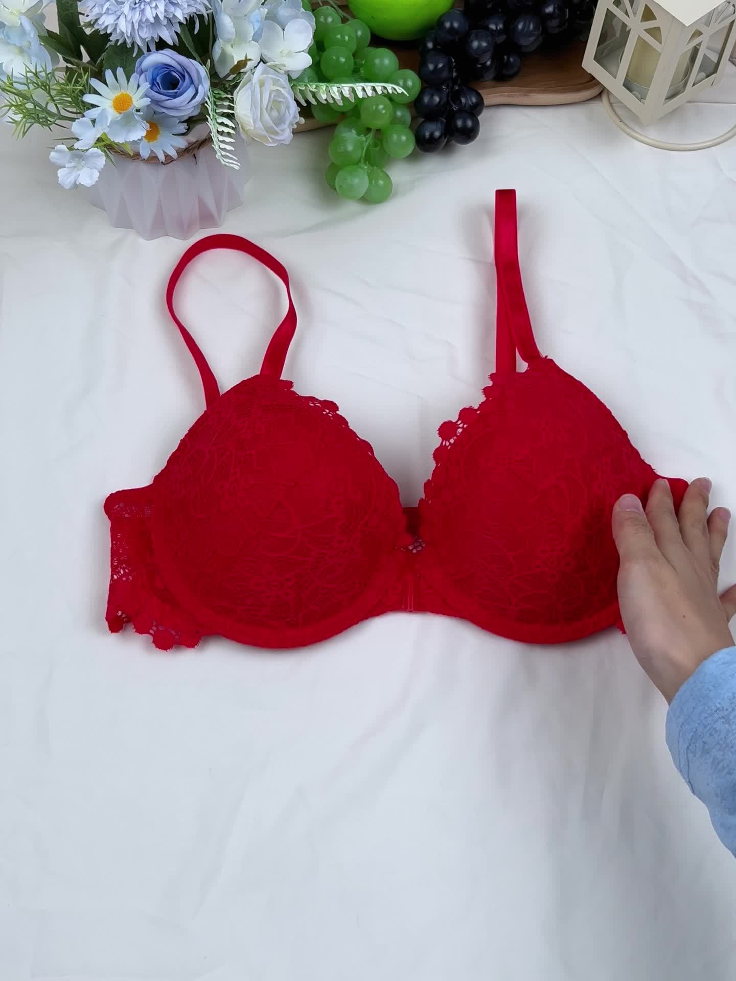 Women's Underwire Bra - Lace, Underwire - Red – view 9