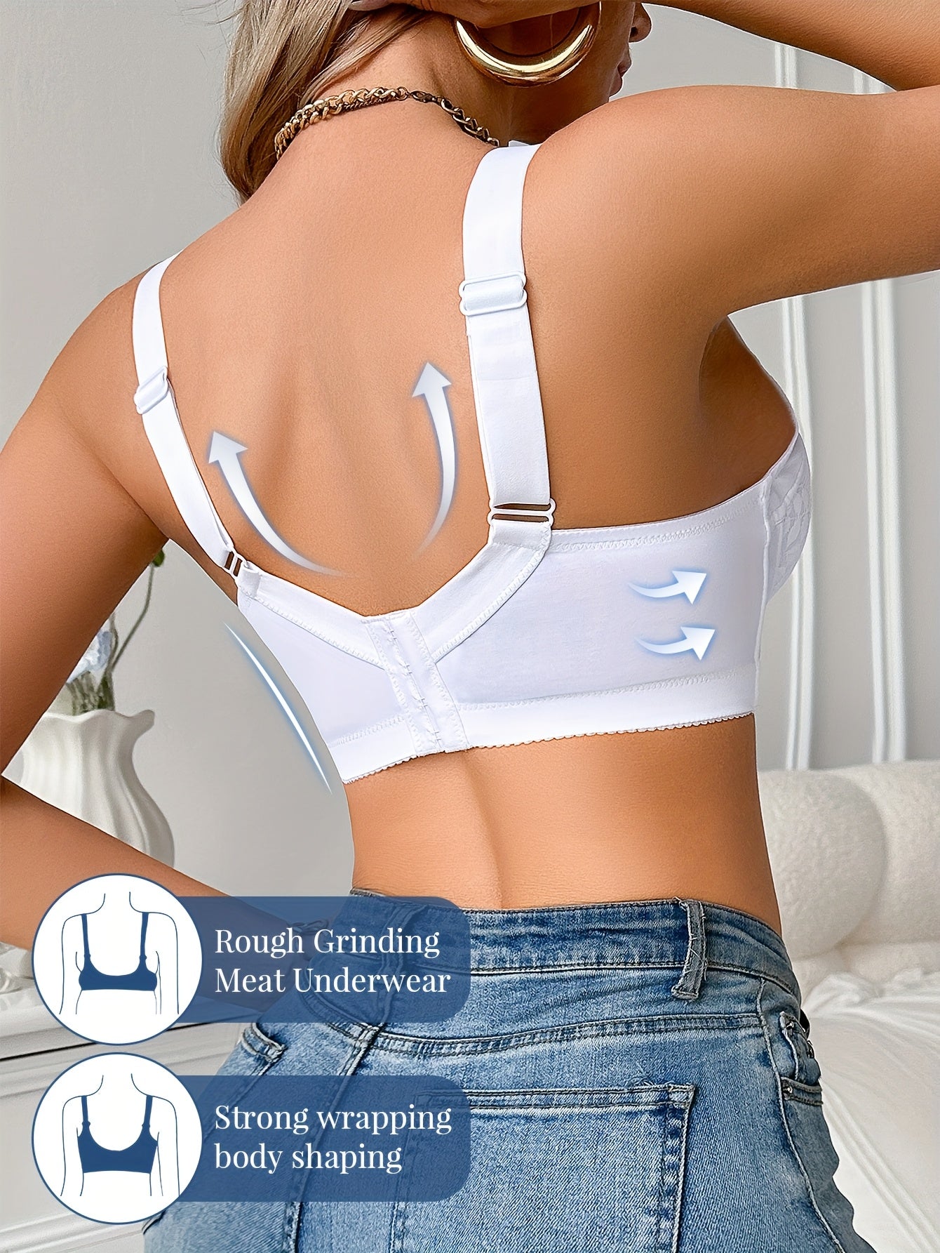 Women's Underwire Bra - Lace, Underwire - White – view 7