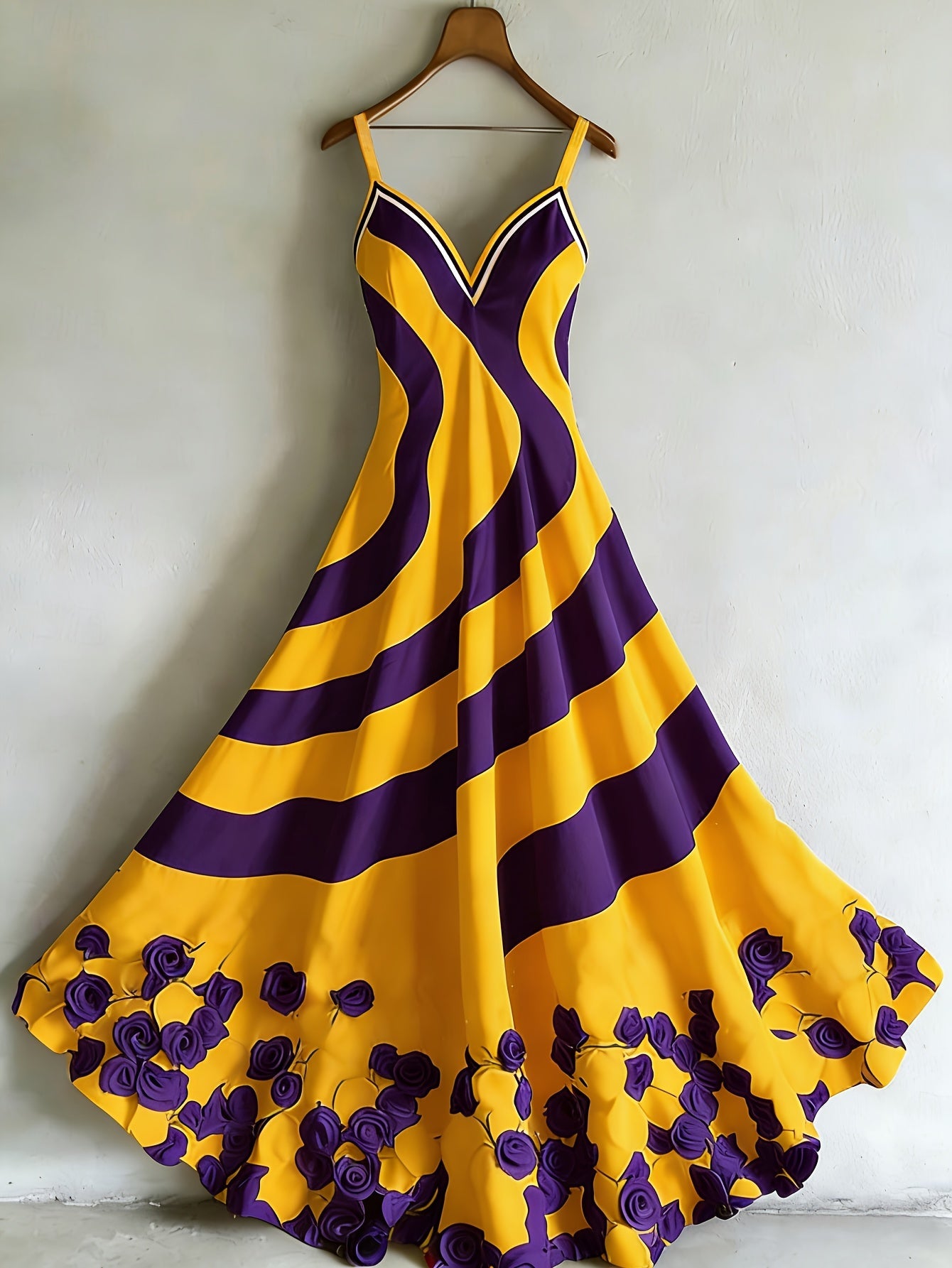 Women's V-Neck Maxi A-Line Dress - Sleeveless detail view