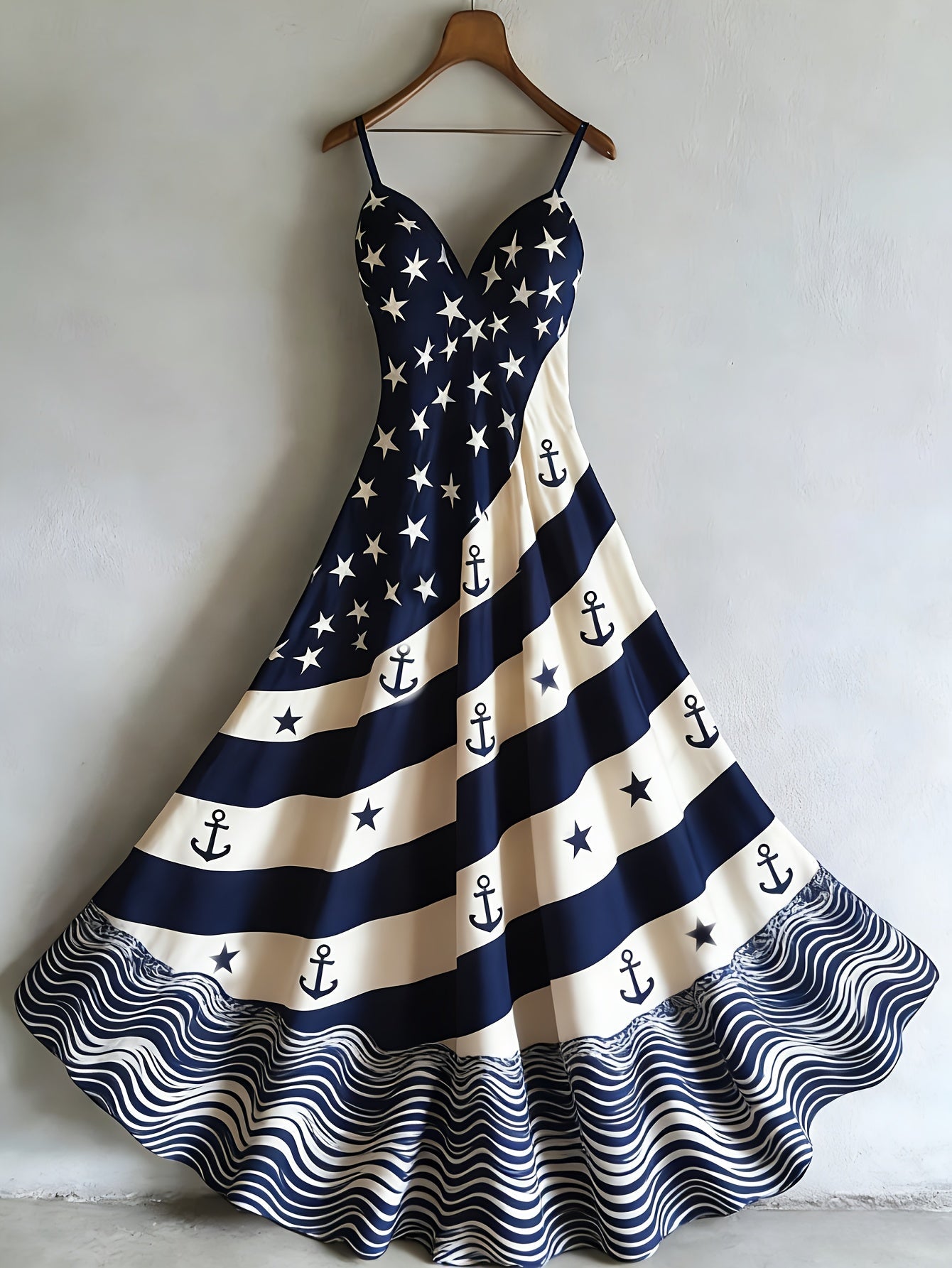 Women's V-Neck Maxi A-Line Dress - Sleeveless detail view