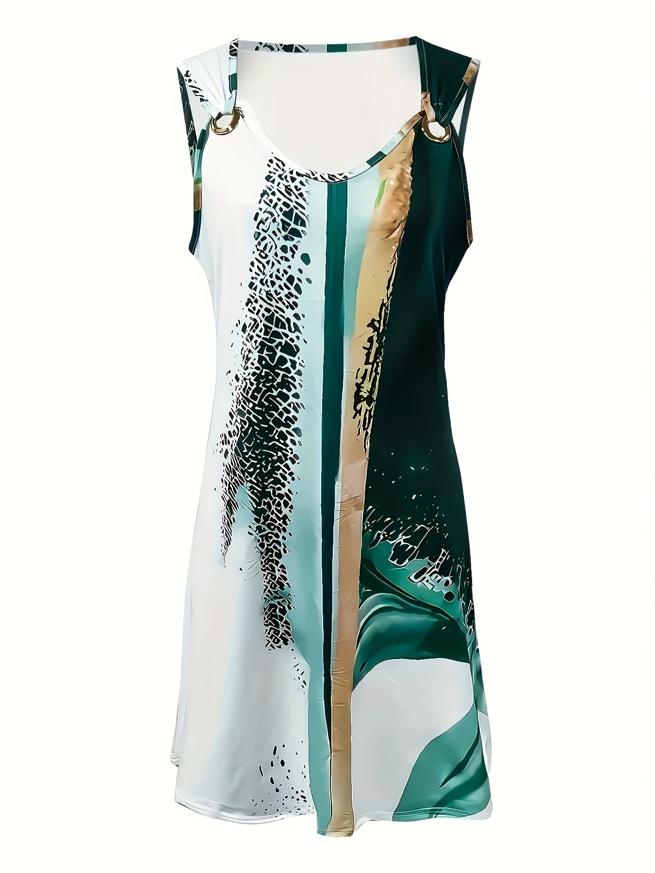 Women's V-Neck Maxi Vacation Dress - Sleeveless – ✨ Vacation silhouette for a distinctive detail view
