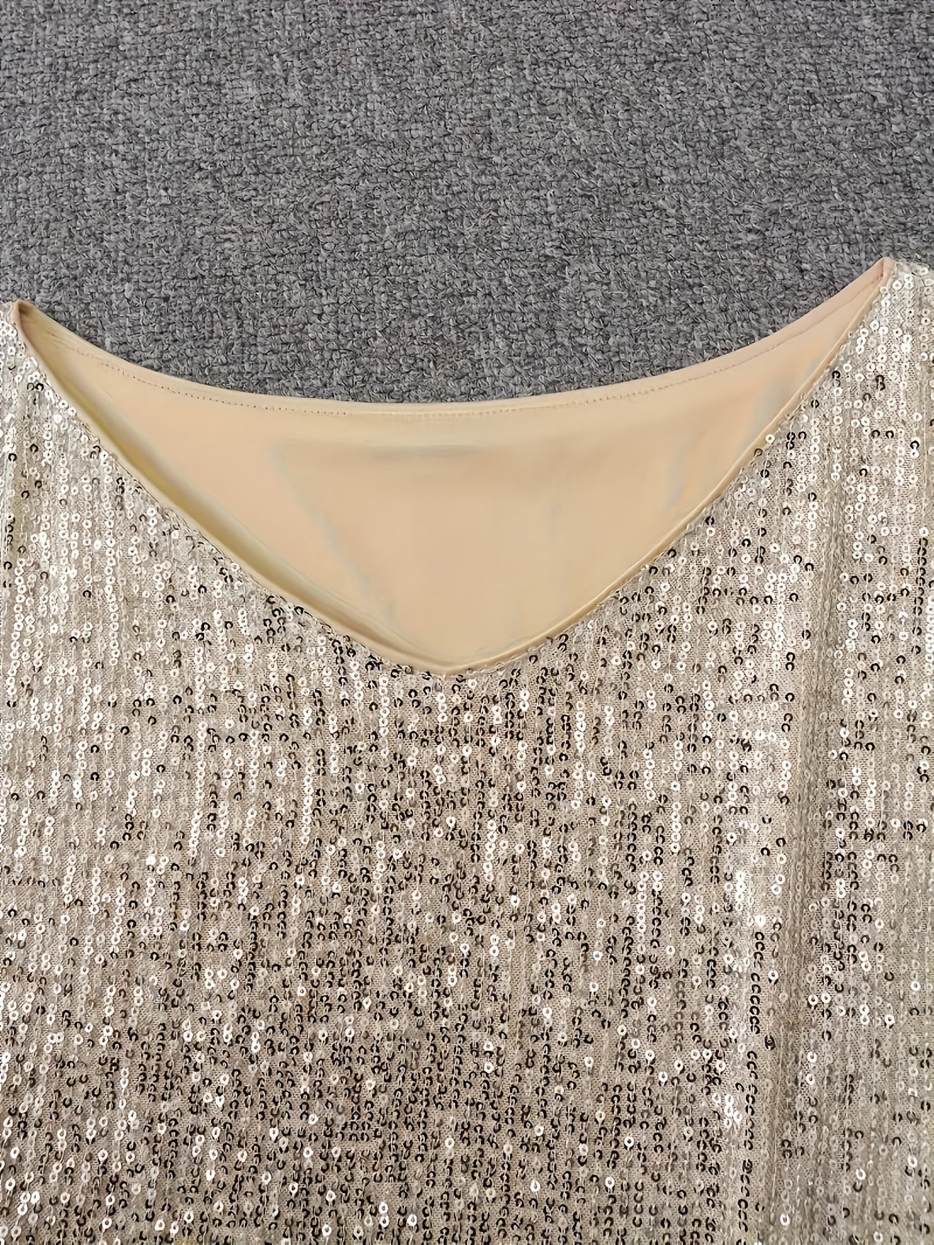 Women's V-Neck Midi Bodycon Dress - Long Sleeve detail view