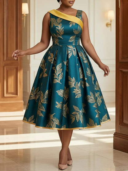 Women's V-Neck Midi Casual Dress detail view