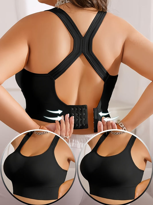 Women's V-Neck Soft Support Bra - 2-Pack Padded, Medium Support – main product image