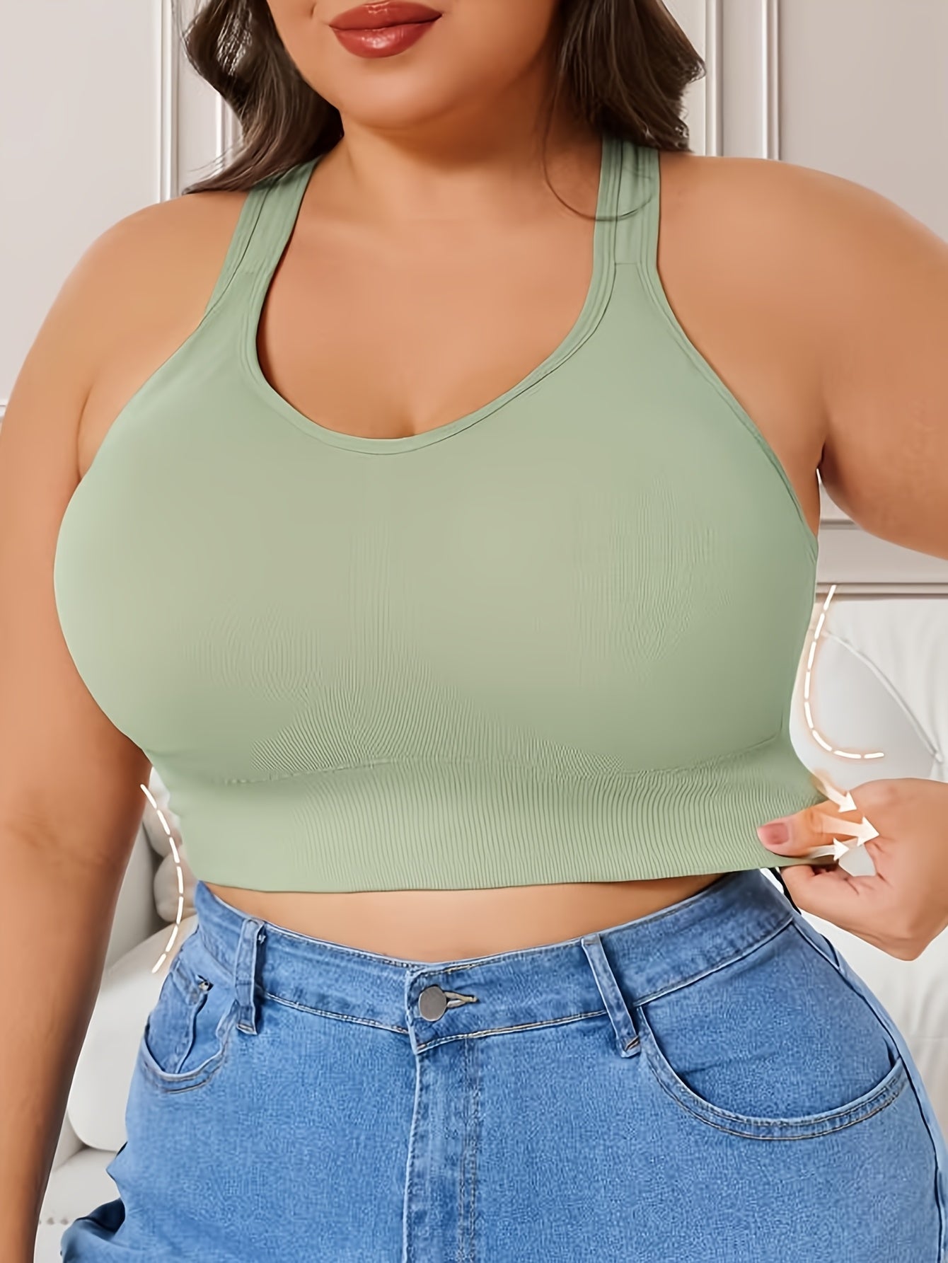 Women's V-Neck Soft Support Bra - 2-Pack Padded, Medium Support detail view
