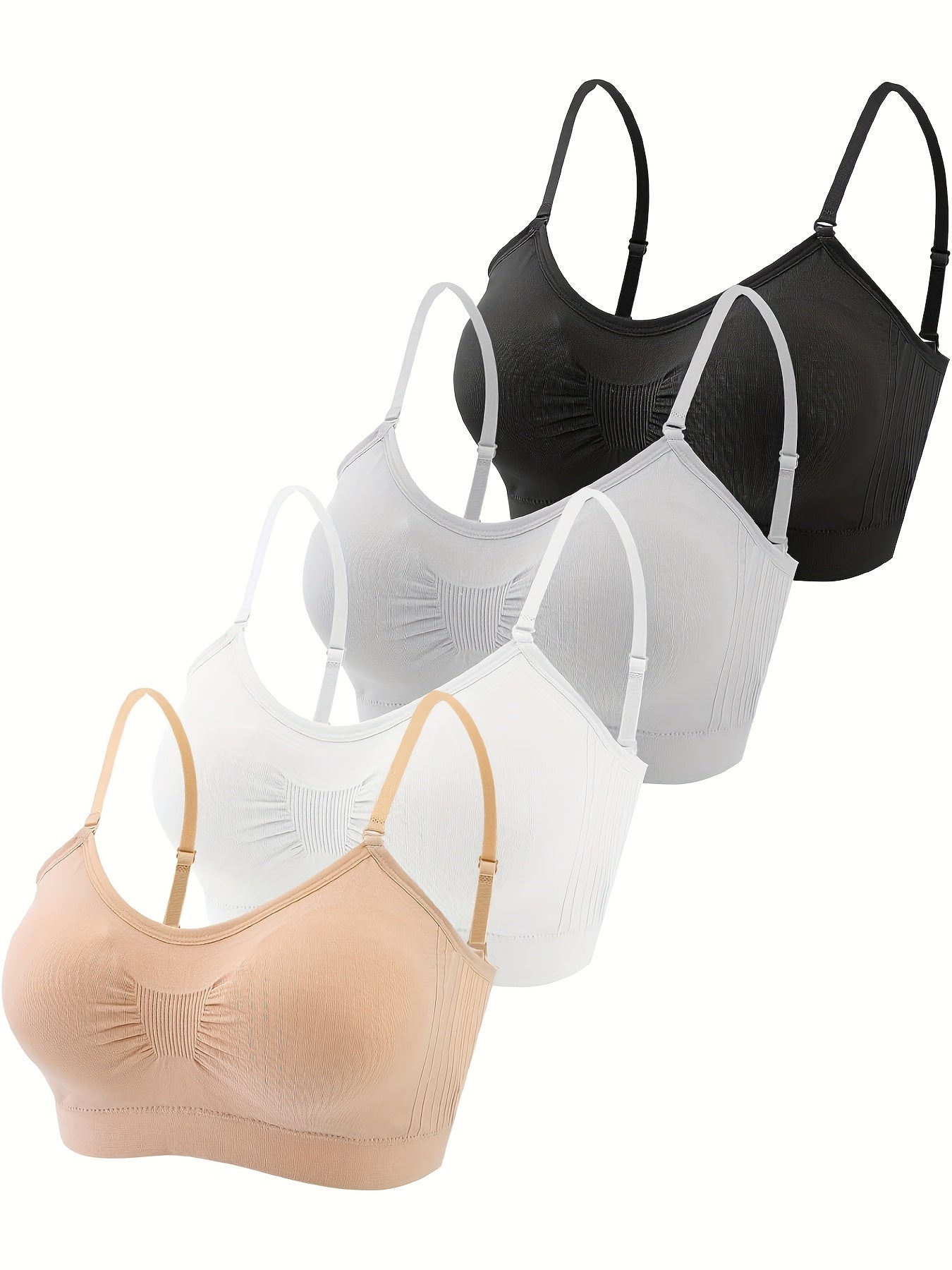 Women's V-Neck Sports Bra - 4-Pack Padded, Everyday Support – view 2