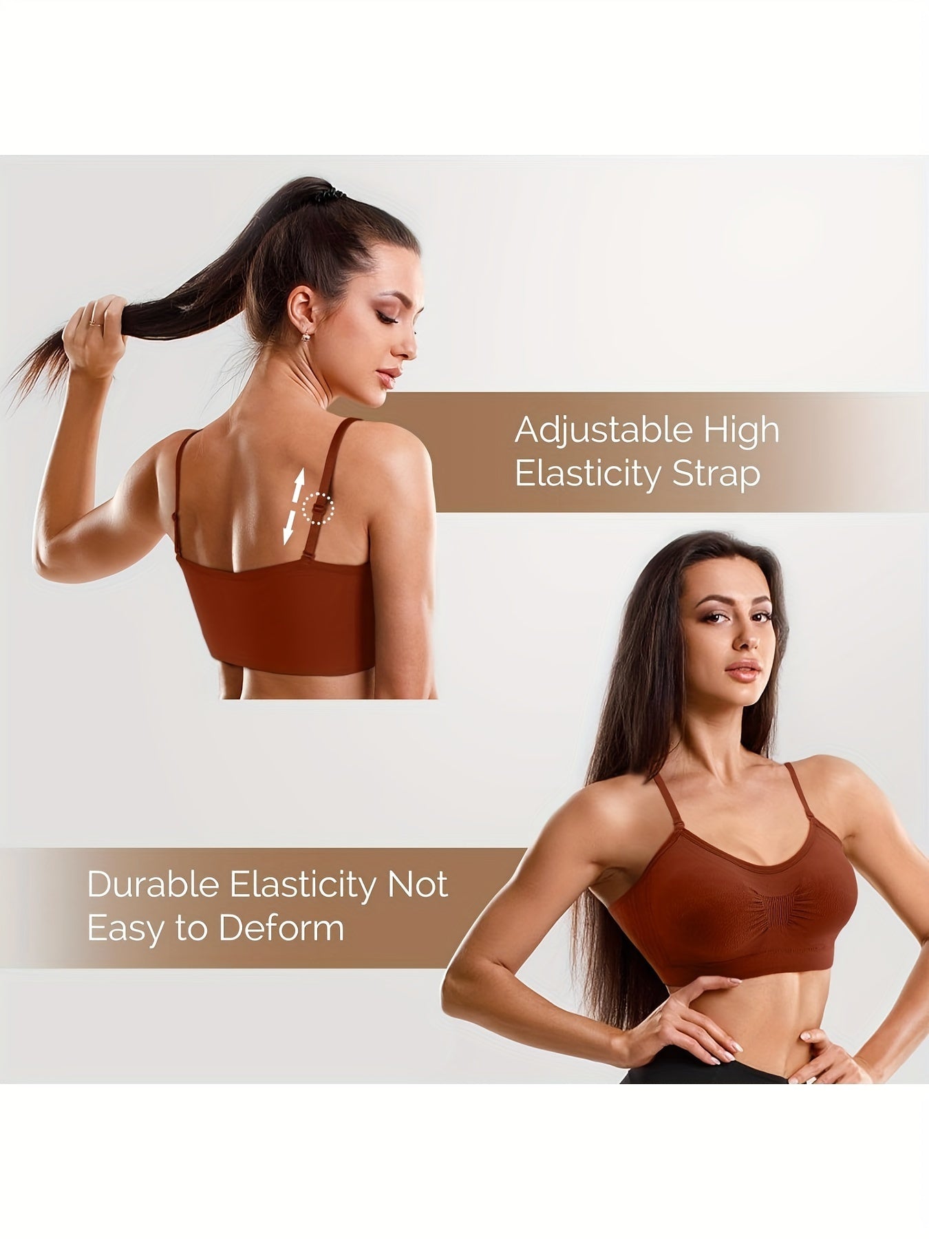 Women's V-Neck Sports Bra - 4-Pack Padded, Everyday Support detail view