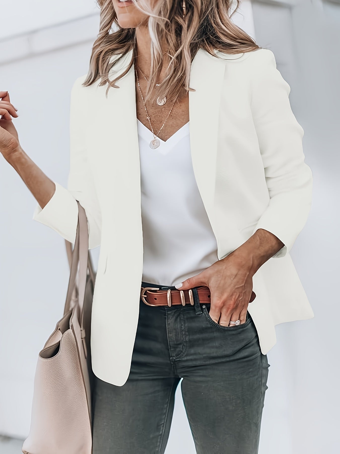 Women's Versatile Button-Front Blazer detail view