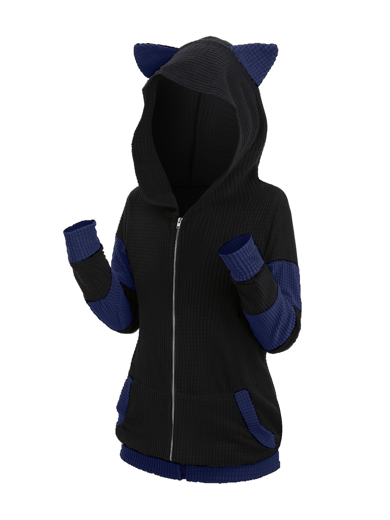 Women's Versatile Colorblock Zip-Up Hoodie – Sizes S–XXL detail view